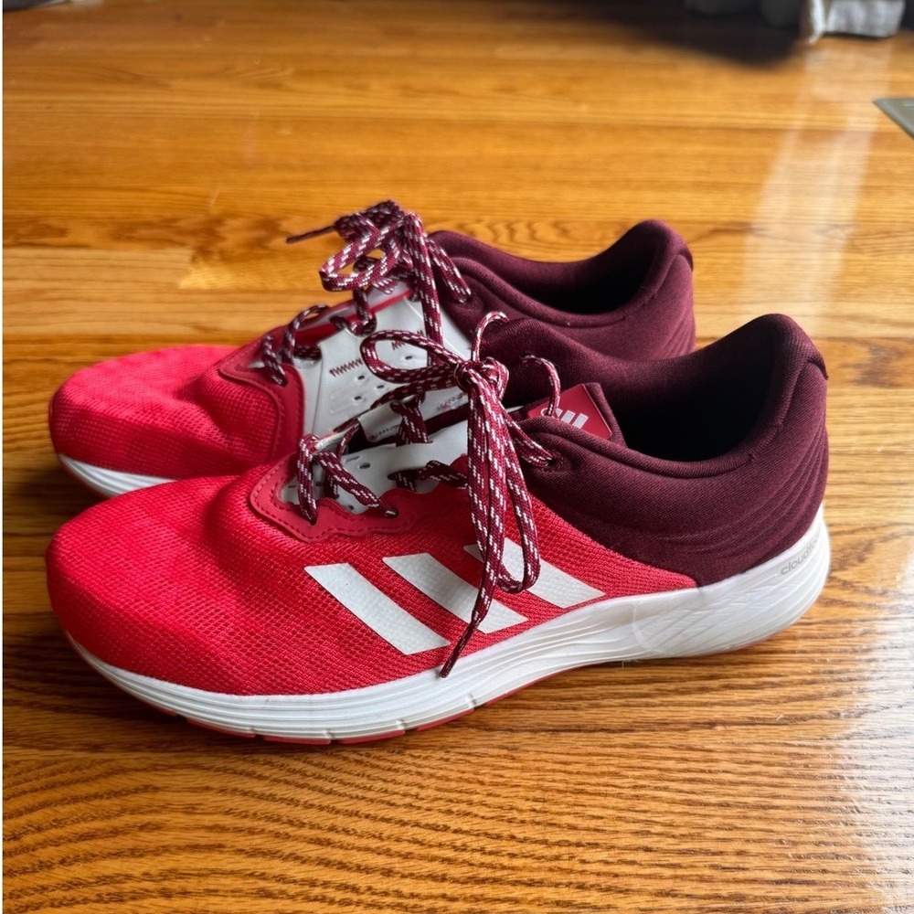 Adidas Women's Fluid Cloud Running Shoes Sneakers Sz 7.5 Maroon White Athletic